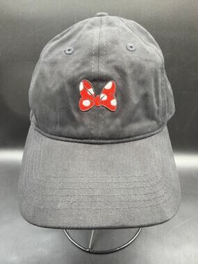 Disney Store Minnie Mouse Gray Adjustable Baseball Cap Hat Embroidered Bow Adult